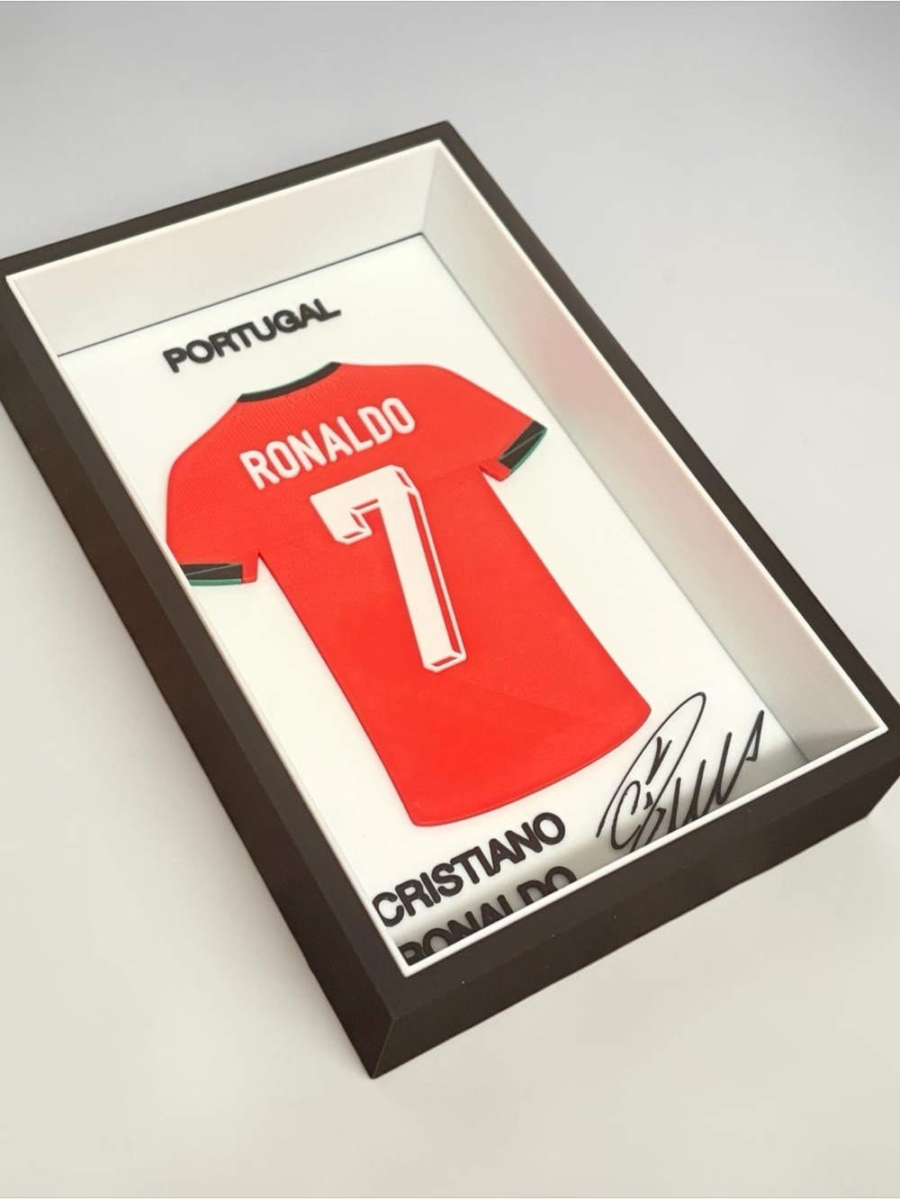 Portugal #7  Ronaldo 3d printed Jersey Display box  | World Cup Gear|